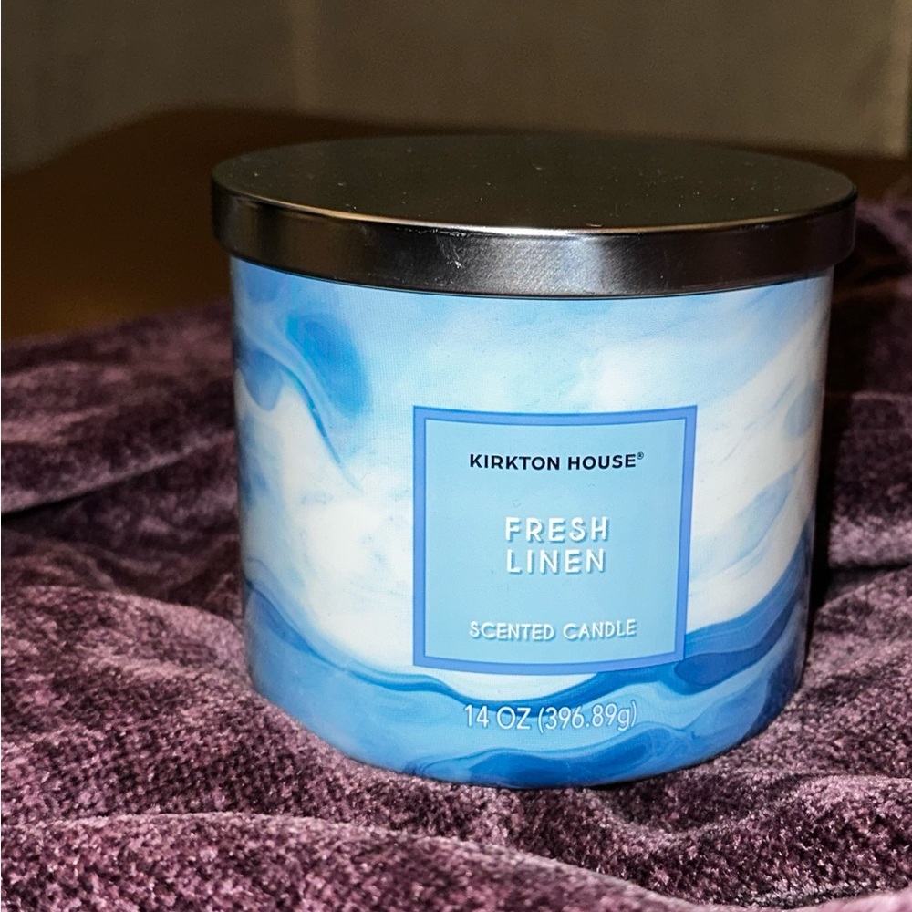 Luxe Fresh Linen 3-Wick Candle | Spa Clean Cotton Scent Coastal Home Fragrance